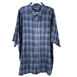 Big Dogs Short Sleeve Button Up Shirt Men's 3X Blue Southwestern Camp Outdoors‎